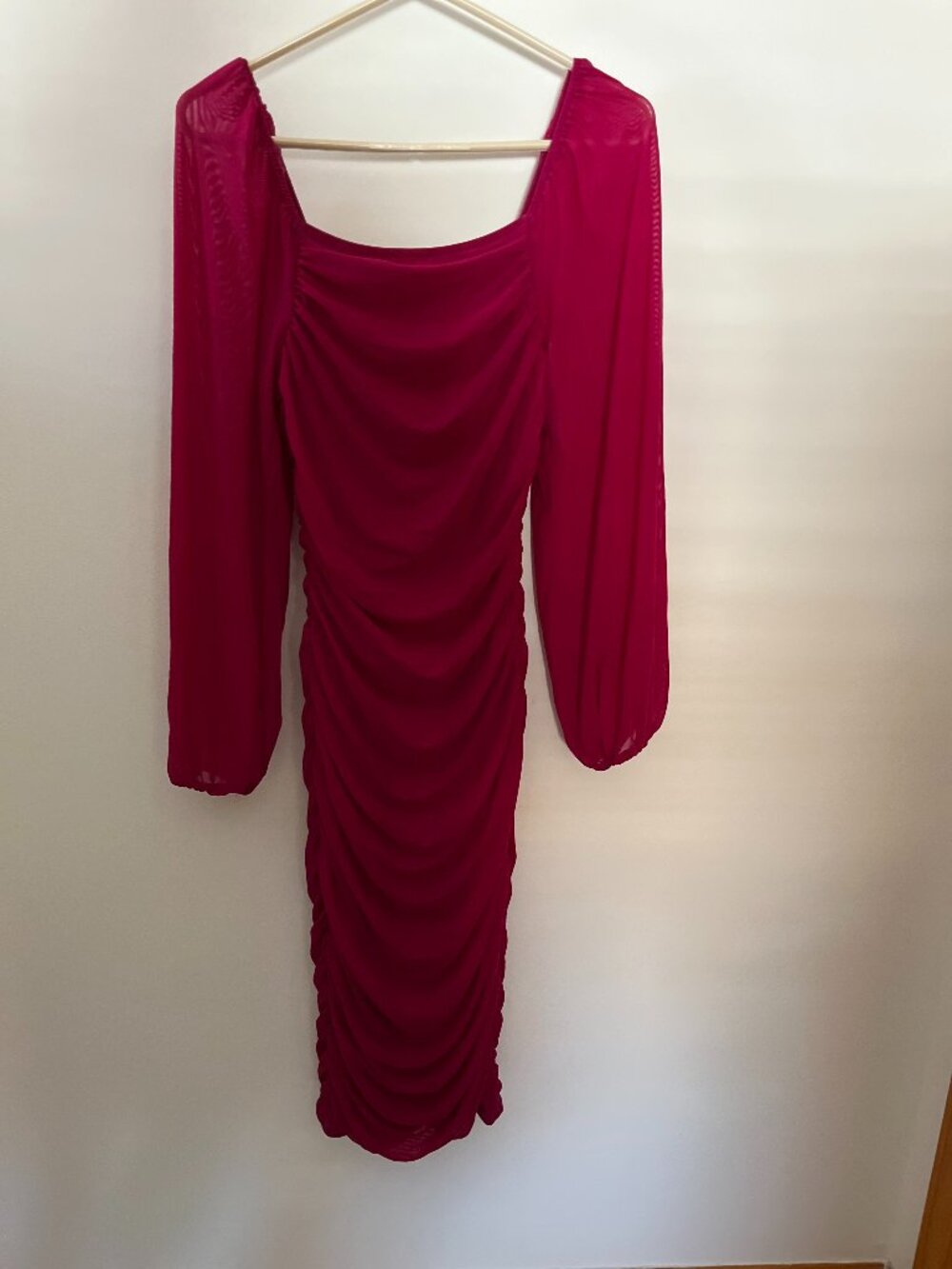 New} Zesica Long Sleeve Raspberry Pink Dress / Size M